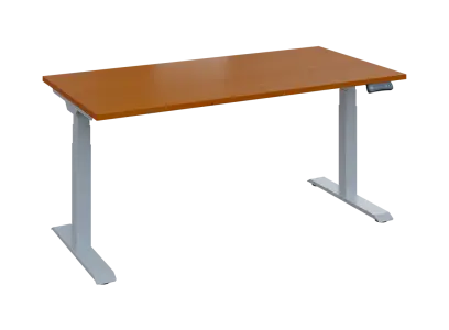 Fleximax 28-16 výškově nastavitelný stůl, kovová podnož stříbrná, deska 25 mm, široký 1600 mm, třešeň šumavská